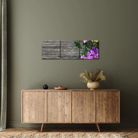 Tablou - flori de câmp (cu ceas) (90x30 cm)