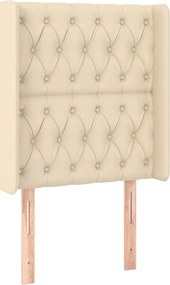 vidaXL Tăblie de pat cu aripioare, crem, 83x16x118/128 cm, textil
