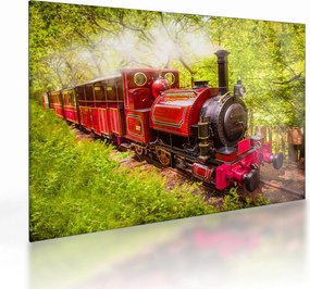 Tablou pe sticlă - Tren cu aburi (70x50 cm)