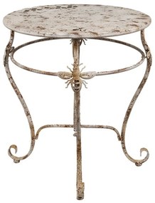 Masa Bistro, alb, din metal, cu aspect vintage, Abeille
