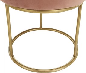 Taburet, catifea Velvet roz/vopsea aurie, AYSU