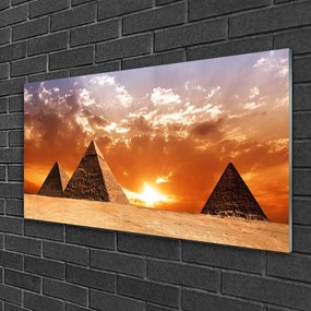 Tablou pe sticla Piramidele Peisaj Galben