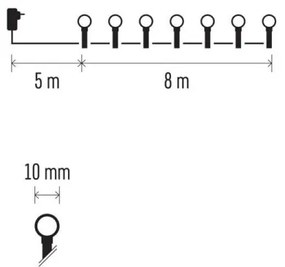 Instalație LED de Crăciun de exterior 80xLED/13m IP44 alb rece