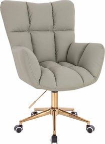 HR650K Scaun Culoare in Piele Ecologica Premium Soft cu Bază Aurie