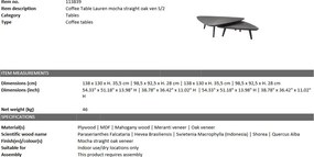 Set 2 masute de cafea din lemn design elegant LUX Lauren 113839 HZ