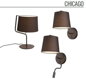 Aplica perete moderna cu reader LED CHICAGO neagra W0197 MX