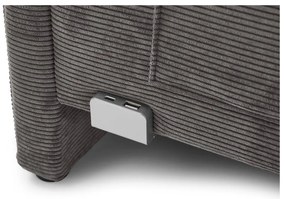 Pat pentru copii gri antracit pe colț tapițat cu spațiu de depozitare cu somieră 120x200 cm Cool – Meise Möbel