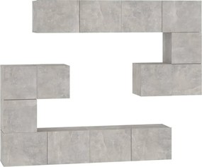 vidaXL Dulap TV montat pe perete, gri beton, lemn prelucrat