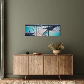 Tablou cu pod din lemn (cu ceas) (90x30 cm)
