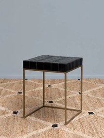 Masuta laterala, din metal si ceramica, black Evora