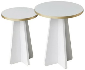 Set de măsuțe de cafea Mushroom Gold andWhite, 2 buc.
