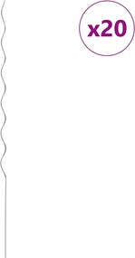 vidaXL Spirale pentru suport plante, 20 buc., 170 cm, oțel galvanizat