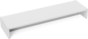 HOMCOM Suport monitor până la 16kg, cu 2 Compartimente de Depozitare, 100x27x15 cm, Alb | Aosom Romania