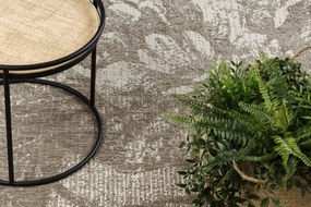 Covor sisal Floorlux 20491 Flori şampanie si gri