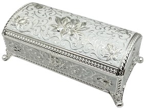 Caseta bijuterii argintata ROYAL, 18x8x6cm
