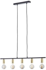 Brilliant - Lustră pe cablu KERRY 5xE27/40W/230V negru/alamă