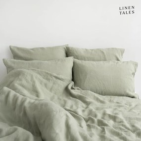 Lenjerie de pat verde-deschis din in pentru pat dublu 200x200 cm – Linen Tales