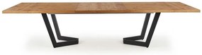 Masa extensibila Massive stejar deschis/negru L160-250 cm