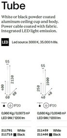 Pendul LED design modern minimalist Tube sp d6 alb