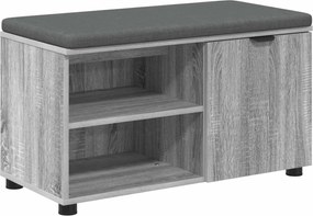 vidaXL Bancă pentru hol cu pernă cu raft Sonoma gri 80 x 38 x 46 cm