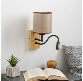 Lampă LED de perete Brilagi NUBILA WOOD 1xE27/25W/230V + LED/3W stejar/maro