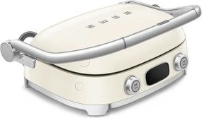 Grătar multifuncțional SMEG 50's Style MGF01CREU, 2100 W, 60-230 °C, 3 programe, acoperire ceramică, tavă de scurgere, semnal sonor, cronometru, culoare crem