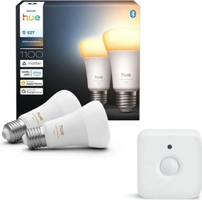 Set de 2 becuri LED dimabile Philips Hue WHITE AMBIANCE E27/8,1W/230V + senzor de mișcare
