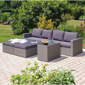 Set mobilier de grădină gri din ratan artificial pentru 4 persoane Drammen - Bonami Selection