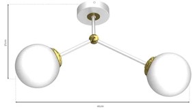 Lustră aplicată JOY 2xE14/40W/230V albă/aurie