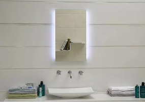 Oglinda cu iluminare LED si dezaburire Inter Ceramic forma dreptunghiulara 50x70 cm crom lucios