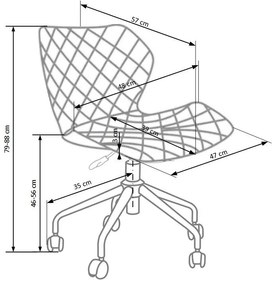 Scaun de birou copii Matrix III alb roz