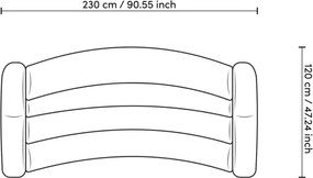 Canapea curbata design LUX Carbone, Lyssa sand