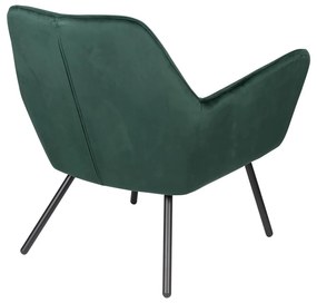 Fotoliu cu tapițerie din catifea White Label Bon, verde închis