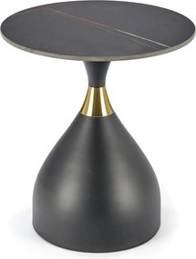 Masuta de cafea metal/ceramica SCALITA, negru cu efect de marmura/auri