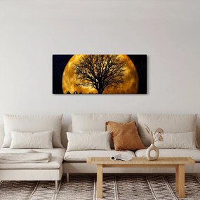 Tablou cu luna și siluete (120x50 cm)
