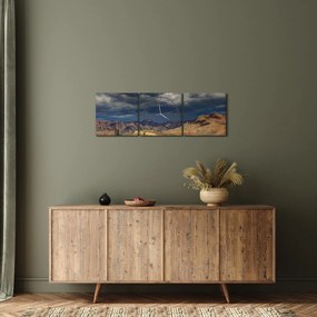 Tablou - cactușii în natură (cu ceas) (90x30 cm)