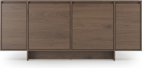 Comodă cu patru uși Zolia 180 cm pe plintă - nuc elegant