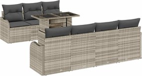 vidaXL Set de canapele pentru grădină 8 pcs Gri deschis Poli Rattan