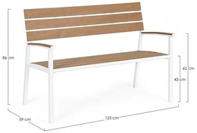 Bancă din aluminiu, alb, 123x59x86 cm, Isak Yes