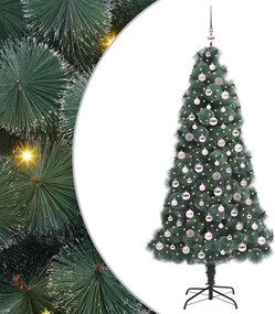 vidaXL Pom de Crăciun artificial cu lumini și set de mingi 210 cm PET
