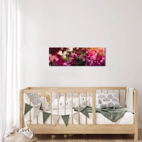 Tablou cu florile tufișului înflorit (cu ceas) (90x30 cm)