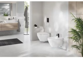 Baterie bideu monocomanda Grohe Cubeo cu ventil Pop-Up negru mat