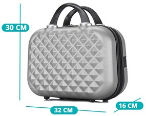 Set valiza de calatorie cu geanta cosmetica-gri