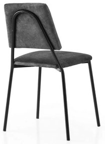 Set de scaune de sufragerie Lima Grey and Black, 2buc.