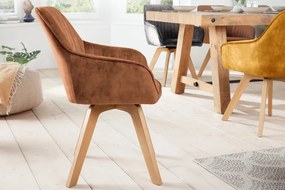 Set de 2 scaune pivotante pivotant Livorno catifea maro