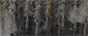Tablou - Crenguțe de salcie, fundal negru (120x50 cm)
