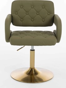 HR8403N Scaun Khaki Piele Ecologica Premium Soft cu Bază Aurie