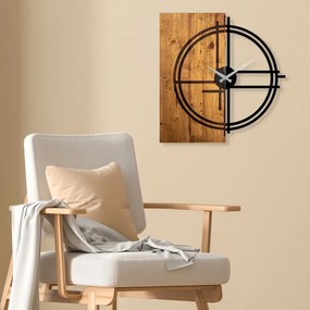 Ceas Decorativ de Perete Wooden Clock 38, Lemn / Metal