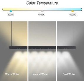 Immax NEO 07306L-LED lustru LED dimabil suspendat pe cablu MADEIRA, 26W/230V, Wi‑Fi Tuya, 122 cm, negru