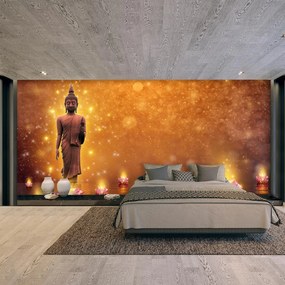Fototapet - Buddha în sclipici auriu (147x102 cm)